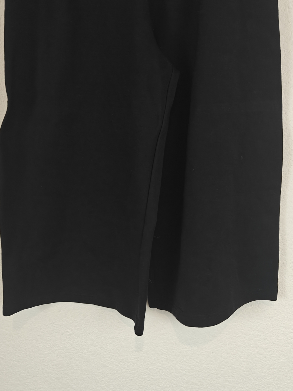 Diesel XS Ultra Wide Leg Cropped Pants Chic Flowy Culottes | Elastic Waist Black - Picture 3 of 16